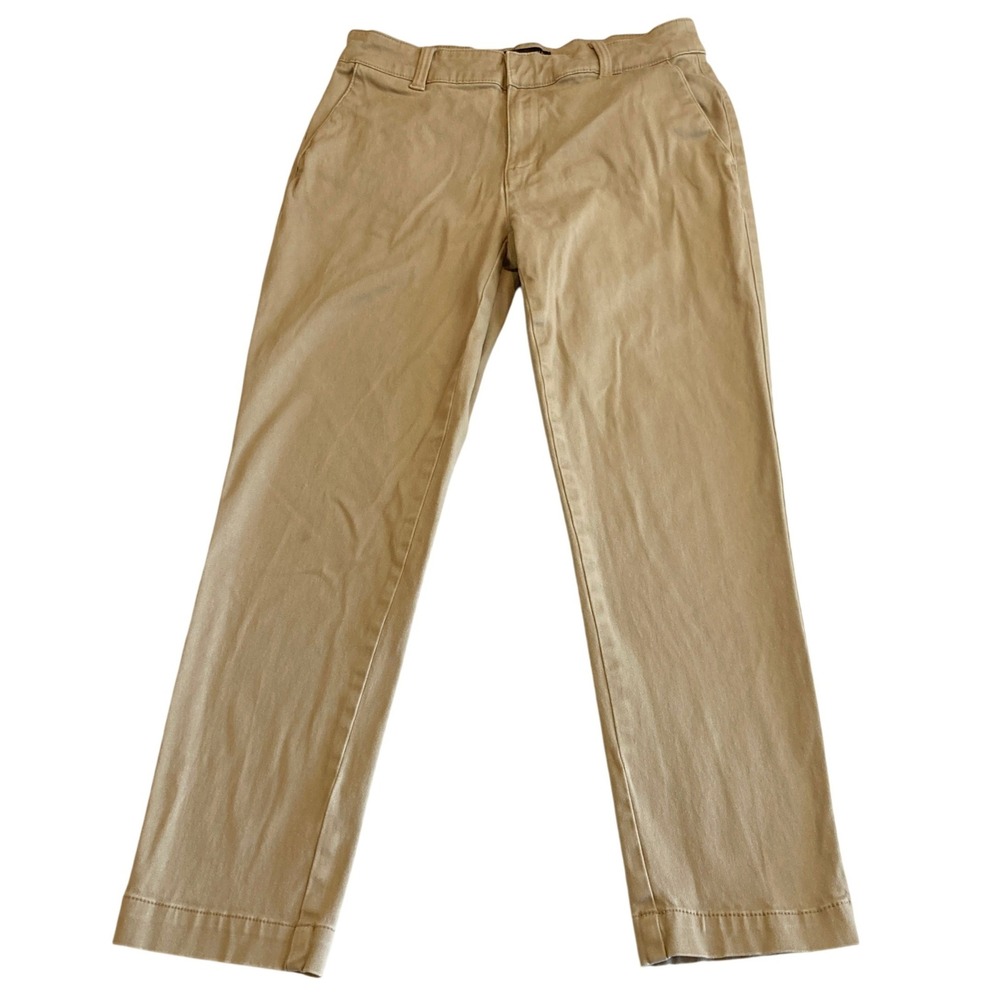 Banana Republic Chino Pants Women 6 29x25.5 Tan Straight Leg Cotton Blend Casual